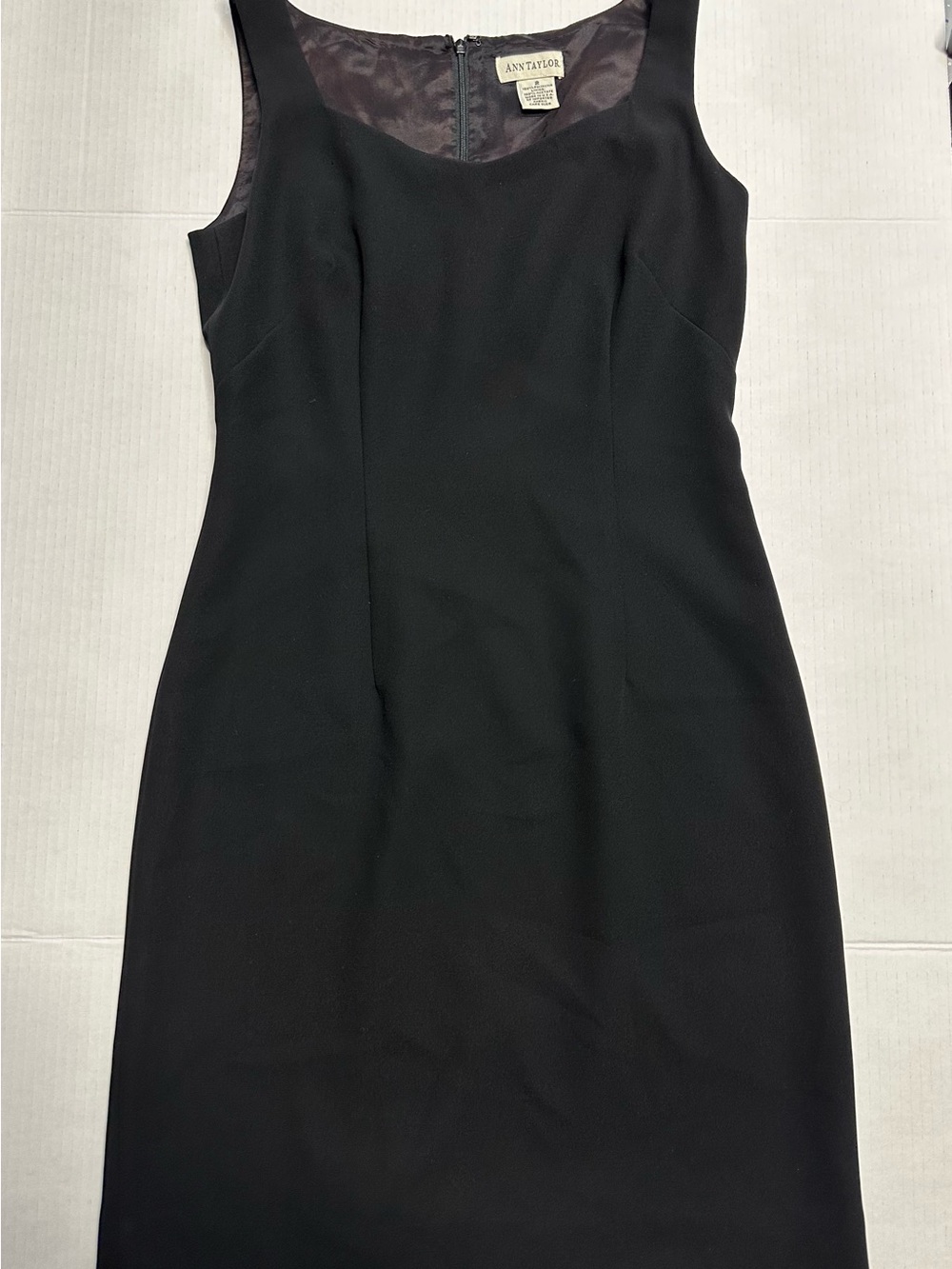 Ann Taylor Black Sleeveless Midi Sheath Dress
